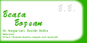 beata bozsan business card