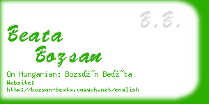 beata bozsan business card